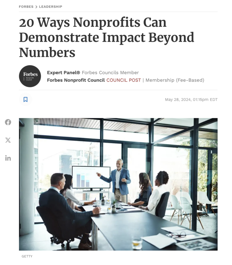 Isabella Santos Foundation and Hospice Care of the Lowcountry Featured in Forbes 20 Ways Nonprofits Can Demonstrate Impact Beyond Numbers